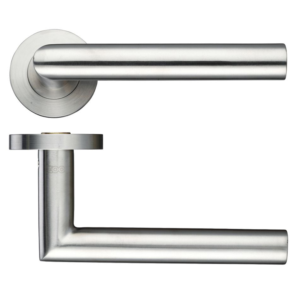 ZOO 19mm Mitred Lever on Round Rose Wooden Door Handles