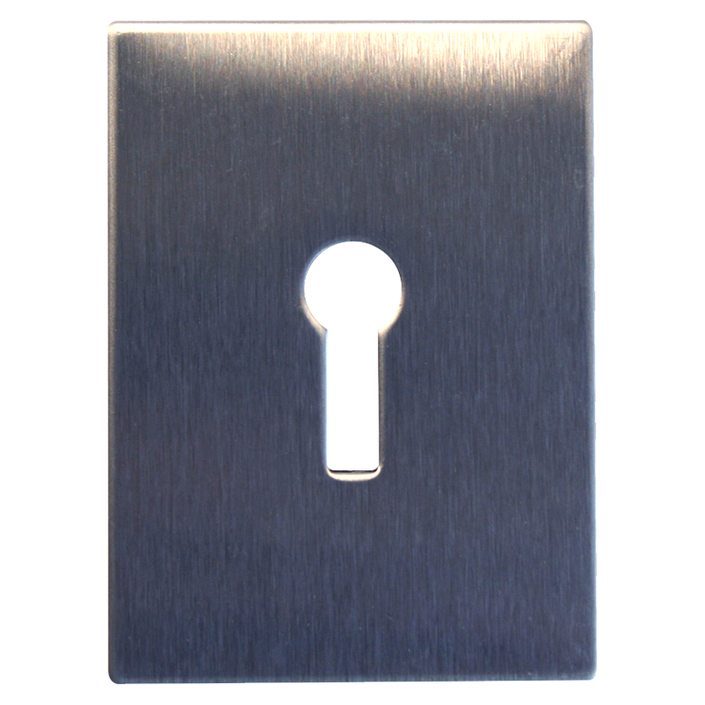 Jumbo mortice escutcheon, stick on, satin stainless Door Pulls and Keyhole Escutcheons