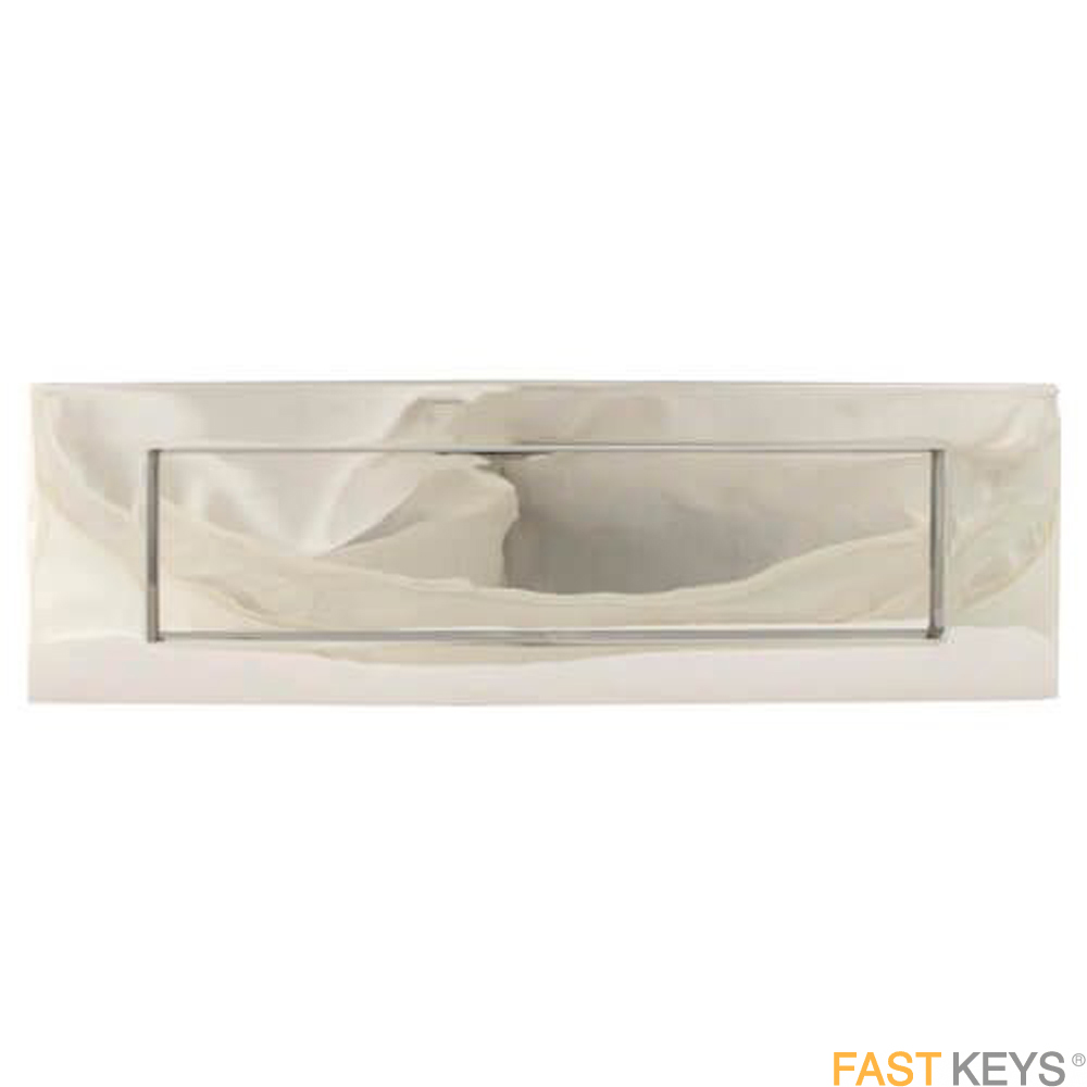 TSSLET12X4C Victorian Sprung Letter Plate 12" x 4", Chrome Finish Letter Box Hardware