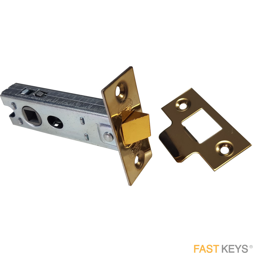 York tubular door latch, 76mm, brass finish. Door Latches